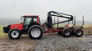 K&ouml;p Skogsekipage traktor Valtra 6350-4 med skogsk&auml;rra Weimer RDM14 Mowi 400 kran p&aring; Klaravik