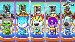 Talking Tom Hero Dash || Titanium Tom Defeat All Raccoon Bosses || Unlock New Heroes In Boss Fight