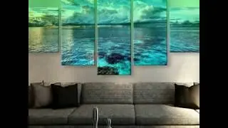 5 Panel Beautiful Calm Water Canvas Painting Wall Art