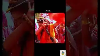 Radha Krishna celebrating Holi 🦚😍| Kanha Soja Zara Song | #shortsfeed #hindisong #viralshorts #edit