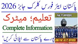 Paf Clerk Type IT Assistant Jobs 2026 | Join Paf Airman 2026