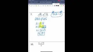 Quiz Review Algebra 2 -Simplifying Complex Numbers