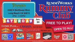 2026-01-24: Saturday Afternoon Rummy Club at Panera Bread in Long Beach