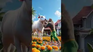 Horrid monkey ruin the garden 😞 | Cow flower garden 🏡 |#motivation #mustwatch #viralstory #shorts