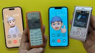 Sony Ericsson W595 Slider Vs Old Nokia 1101 Incoming Call/ Outgoing Call iPhone 14Pro and 13Pro