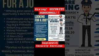 Hiring! Security Personnel!!