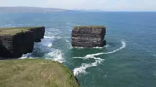 down Patrick head Co Mayo drone view