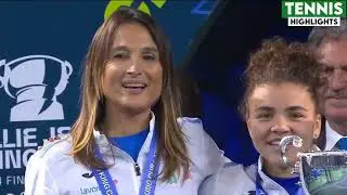 Italy Wins 2024 Billie Jean King Cup: Italian National Anthem & Trophy Presentation