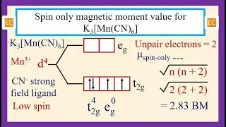 SEV NO &ndash; 49 Calculation of spin only magnetic moment value for the complex K3[Mn(CN)6].