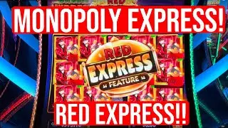 WE GOT THE RED EXPRESS! MONOPOLY EXPRESS SLOT! MACHINE WAS ON FIRE!