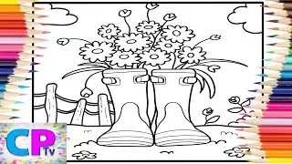 Spring Flowers in Raining Shoes/ @coloringpagestv  /Tobu & Diviners - Geometry