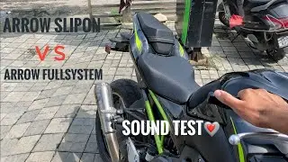 Arrow Slipon Exhaust 🔥Vs 🔥Arrow Full system exhaust! Sound test❤️ in Kawasaki Z900 2022💯 #arrow