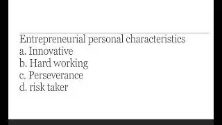 Entrepreneurial process characteristics Grade 12 Agricultural sciences |Agricultural Marketing
