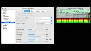 ModPlug Player 2 Alpha 4 Spectrum Analyzer and VU Meter Settings