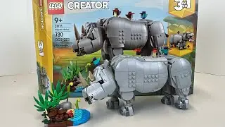 LEGO Creator 3-in-1 Wild Animals Majestic Rhino with Birds  (31171) Review!