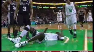 Manu Ginobili blocks kevin Garnett [HD]