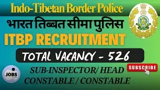 ITBP Recruitment 2024 | ITBP Sub Inspector,Head Constable Recruitment 2024
