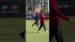 Brandon Aiyuk was on the practice field at the start of #49ers practice #49ersNews #NFLupdates #NFL
