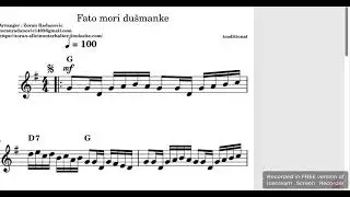 Fato mori du&scaron;manke - leadsheet with lyrics - G major - serbian folk song - Zoran Radanovic