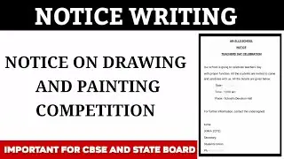 Write a Notice for Drawing and Painting competition | English