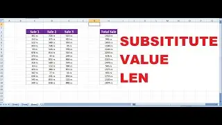 SUBSITITUTE LEN VALUE function in Excel || Count only Space in text or Name