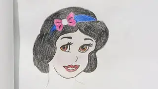 How to draw SNOW WHITE -very easy method,draw with shapes |For Beginners