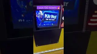 I won 100 tickets at #chuckecheese #playpass #arcade