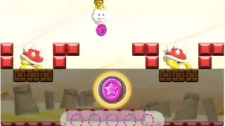[super mario run] World 3-1: Big Spiny Blitz, pink coin run
