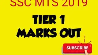 SSC MTS TIER 1 2019 | MARKS OUT