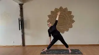 Lateral/side stretching for low back through the shoulders and arms.