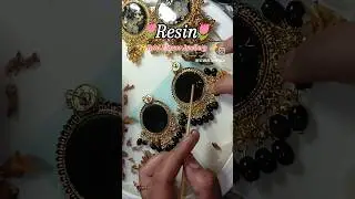 👉 Resin Floral Earrings with Real Flowers | Handmade Jewelry Shorts|#love |#resinart |#black |#short