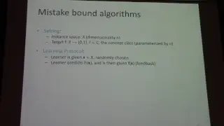 Machine Learning - Fall 2017 Lecture 7