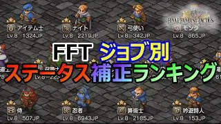 【FFT】　ジョブ別ステータス補正率ランキング　ファイナルファンタジータクティクス　イヴァリースクロニクルズ　＃FFTIC