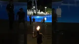 Fire show at Leonardo Laura beach & splash resort Paphos Cyprus