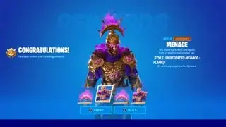 Fortnite Menace:  STYLE (UNDEFEATED MENACE - FLAME)  &  HELMETS (HEAVY HELMET - PLUME)
