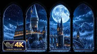 4K Harry Potter Winter Projector Window &ndash; Silent Snow Night Ambience