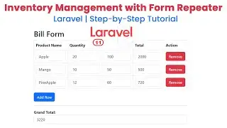 Dynamic Inventory Management with Form Repeater in Laravel | Step-by-Step Tutorial