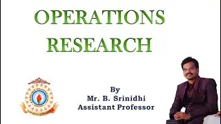 KGRL - MBA - Operations Research - Lecture 01