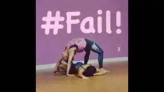 Powergirls Flying Bow Acro Yoga FUNNY FAIL!