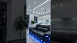 AI Generated: Sleek Minimalist Kitchen/Lounge Concept (Future Home Design)#homeimprovement