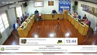 CÂMARA DE VEREADORES DE DAVID CANABARRO - RS SESSÃO EXTRAORDINÁRIO 18/12/2025