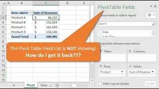 If The Field List Is Missing In Excel, Here's How To Get It Back.