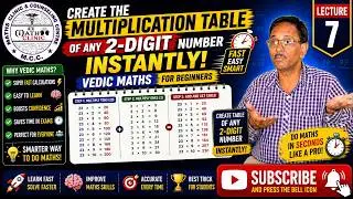 Multiplication Table of 2 digit number l Vedic Maths Maths Simple Tricks Basic Maths for Beginners