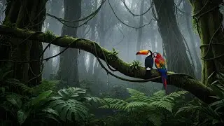Amazon Rainforest Ambience 10 Hours of Jungle Rain and Bird Sounds for Sleep, Relaxation  Meditation