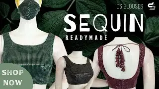 STYLISH SEQUIN BLOUSES | BUY ONLINE ON D3 BLOUSES | READYMADE BLOUSES