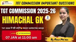 TGT || HP GK || P - 2 Most Important Questions + PYQ #hptgt2025 #apcacademy #hprca