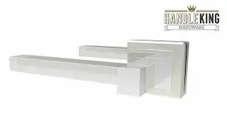 Square Rose Chrome Door Handles with Duo Finish - Handle King