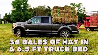 How to STACK SQUARE BALES of HAY into a PICKUP TRUCK