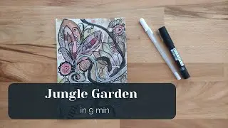 Jungle Garden Reverse Coloring in 9 Minutes | Fast Drawing Process