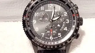 Timex Expedition Indiglo Date Chronograph Black Men's Quartz Watch Stainless Steel Leather Strap
